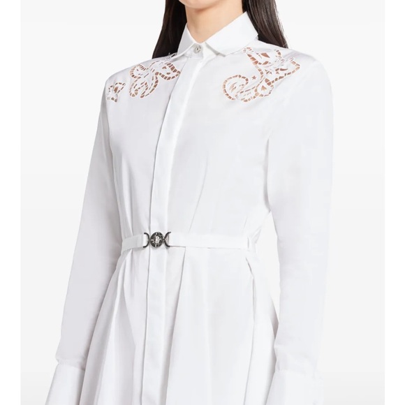 Versace Dresses & Skirts - Versace sangallo embroidered shirt dress IT 40